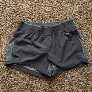 Gray athletic workout shorts